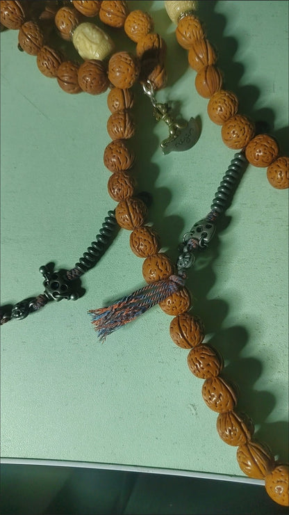 Vintage Alloy Mala Counter Tibetan Style Side Pendant with Tassel