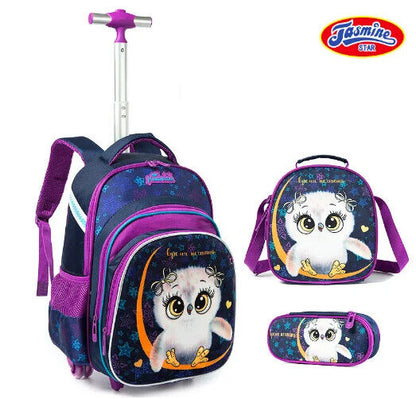 3pcs Schoolbag Lunch Bag School Bags Wheeled Backpack Student Backpack Boys