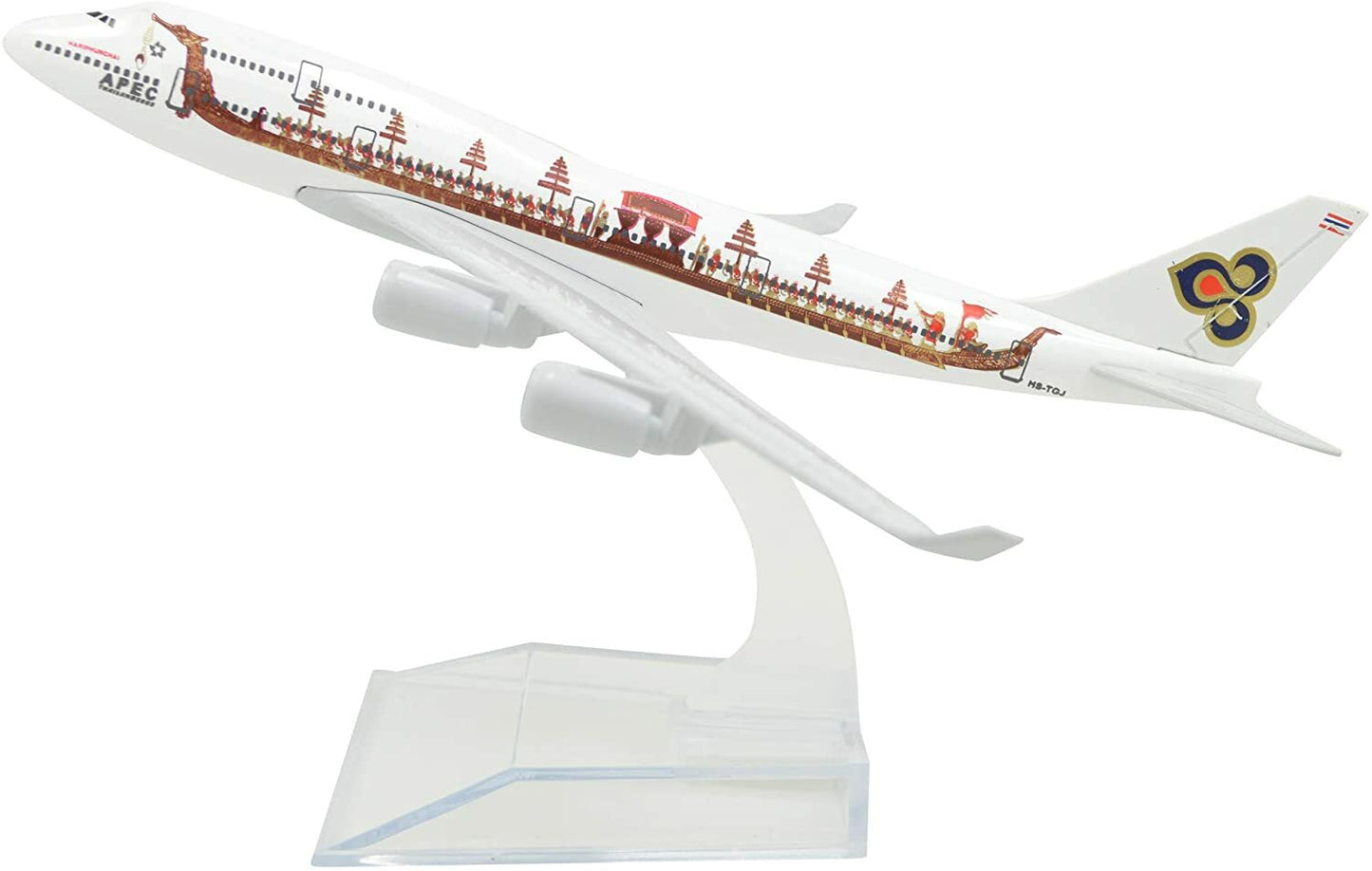 1:400 16cm B747 Thai Airways Dragon Boat Painting Metal Airplane Model Plane Toy