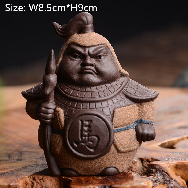 Chinese Handmade Tea Pet Statue Historical Figurine Monk Tea Play Yixing Zisha