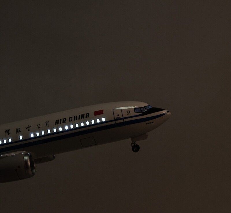 47CM AIR CHINA BOEING 737MAX Airplane Led Sound-controlled Light Resin Model