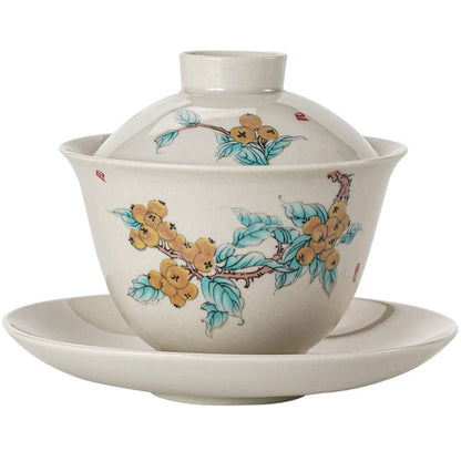 130ml Chinese Tea Bowl Kung Fu Tea Set Retro Gaiwan Kung Fu Tea Set Tureen Tea