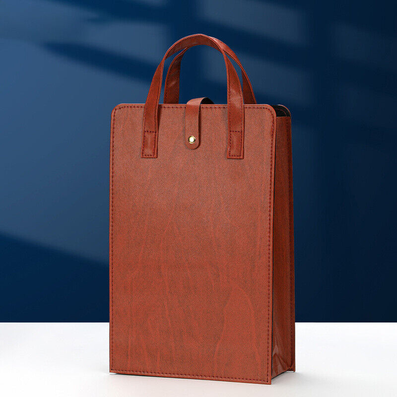 Red Wine Bag Exquisite Gift Oxes Portable PU Leather Bag Handle Champagne Bag