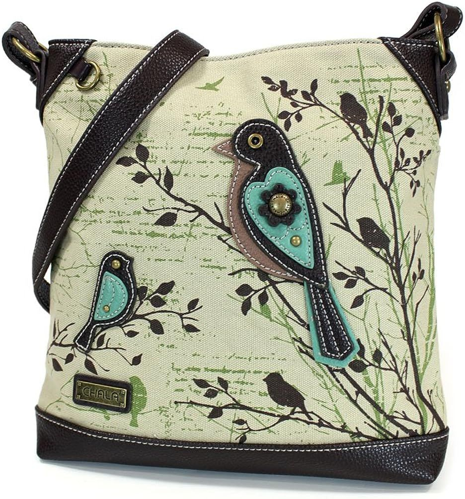 Chala Safari Canvas Mid-Size Crossbody Messenger Bag Bird