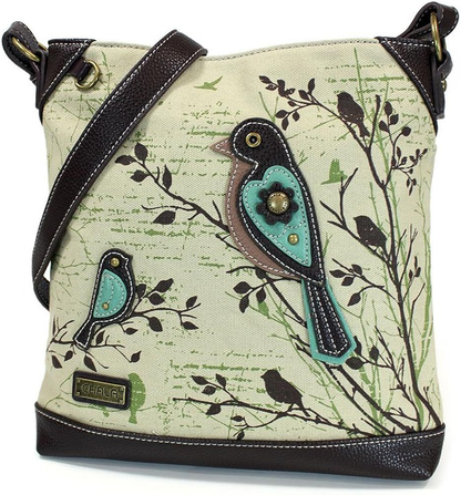 Chala Safari Canvas Mid-Size Crossbody Messenger Bag Bird