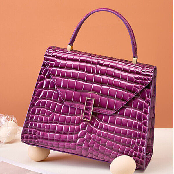 Real Leather Women's Handbag, Crocodile Embossed Party/Cocktail Shoulder Bag