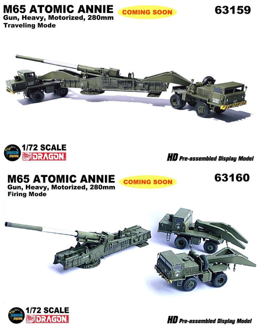 Dragon 1/72 US M65 280mm Atomic Cannon Atomic Anne (Transport Mode) Model