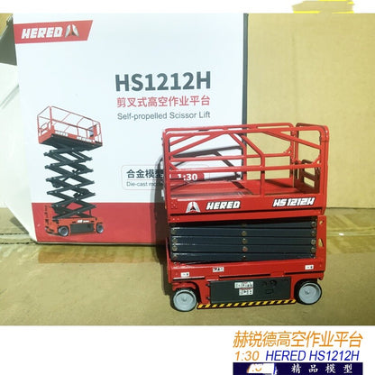1:30 HERED HS1212H Self-propelled Scissor Lift Construct Machine Diecast Model