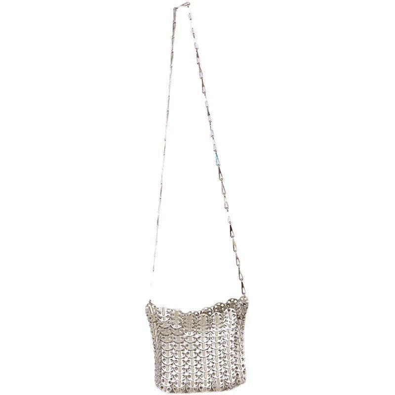 Luxury Bag Metal Sequins Chain Woven Bag Clutch Shoulder Handbag Bag 19*11*1 CM