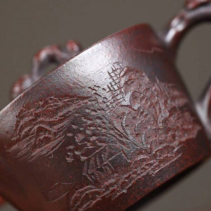 China Tea Pot Hand Carved Real Yixing Zisha Clay Pot 240ml Kungfu Pot On Sales