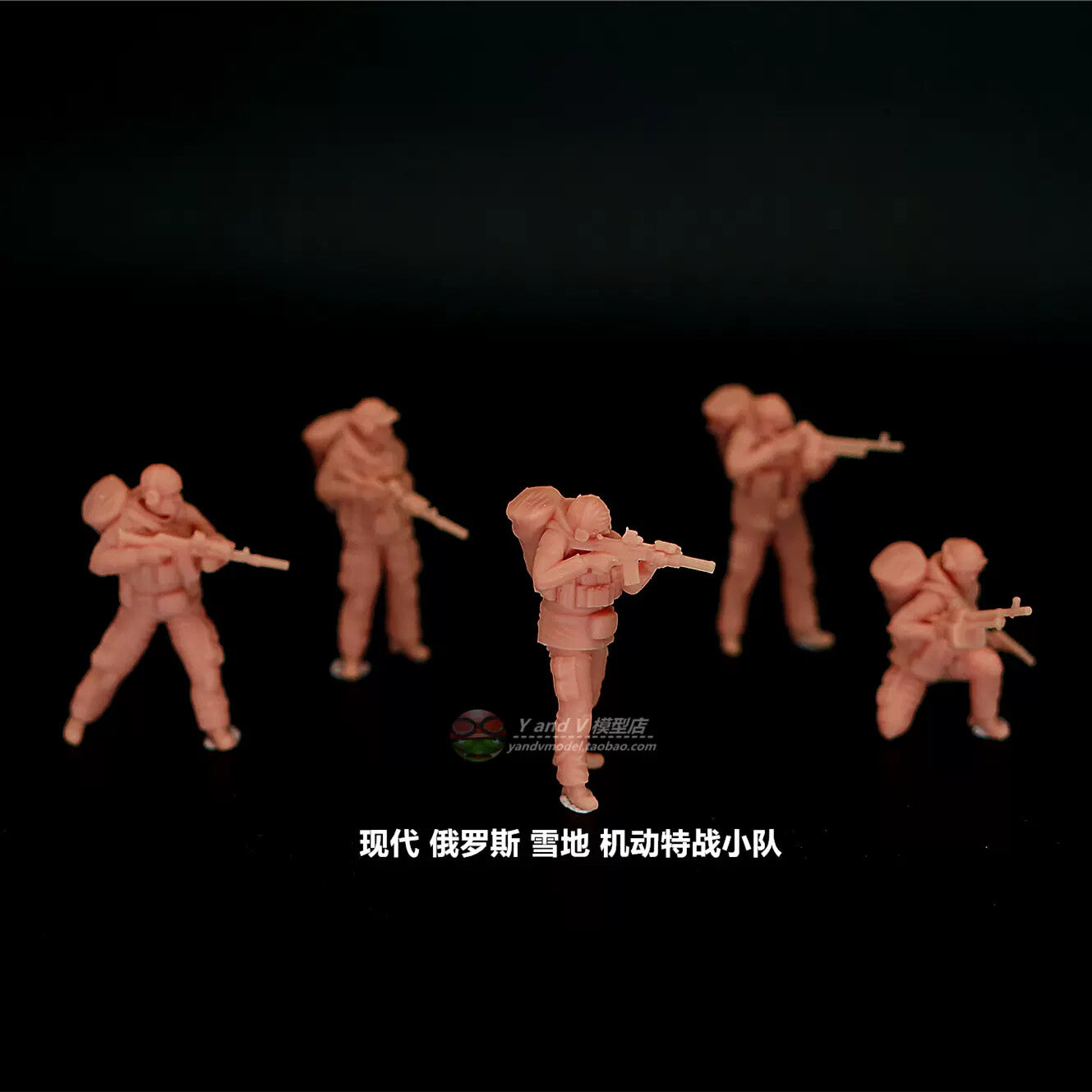 1/72 Modern Russian snow warfare team 5-man group printed soldier