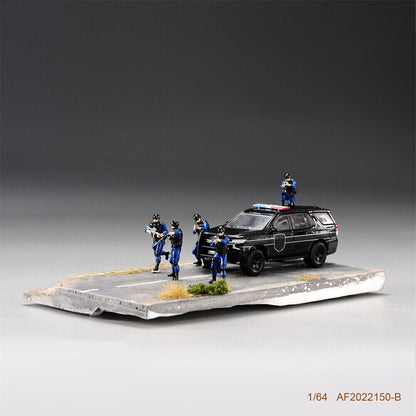 1/64 Anti-explosion Police SWAT Team Dolls Scene Figure Model For Cars Vehicles