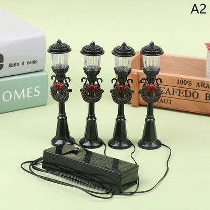 Dollhouse Streetlight 4Pcs Christmas Mini Light Models Micro-Landscape Accessory