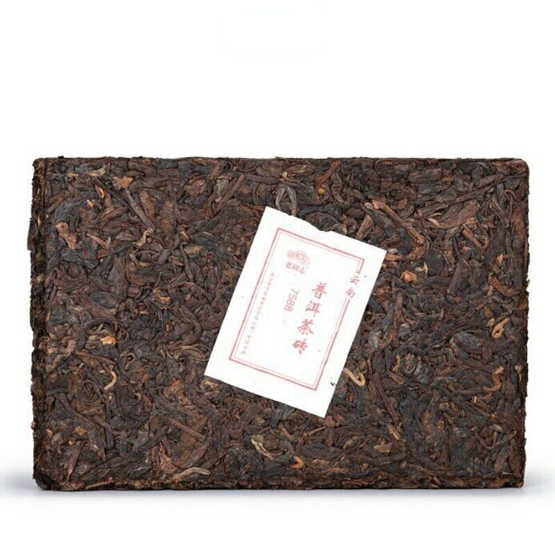250g high-quality Ripe puer brick anning haiwan lao tong zhi 7588 natural Pu'er tea-