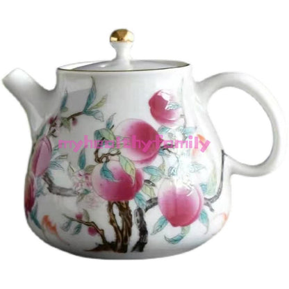 220ml Peach Pattern Xi Shi Pot Tea Set Teapot Kung Fu Tea Ceremony Kettle