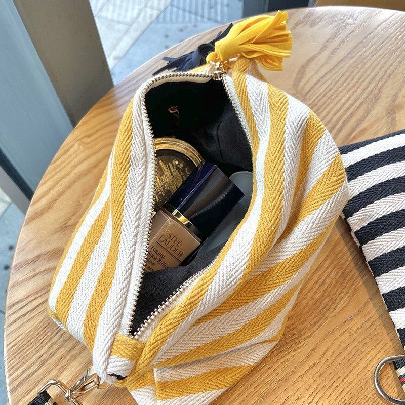 Makeup Bag Cosmetic Case Striped Storage Cases Toiletry Organizer Travel Purse