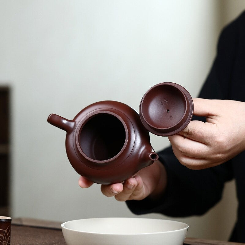 On Sales Marked Tea Pot Real Yixing Zisha Purple Zhu Clay Master Pot Handmade
