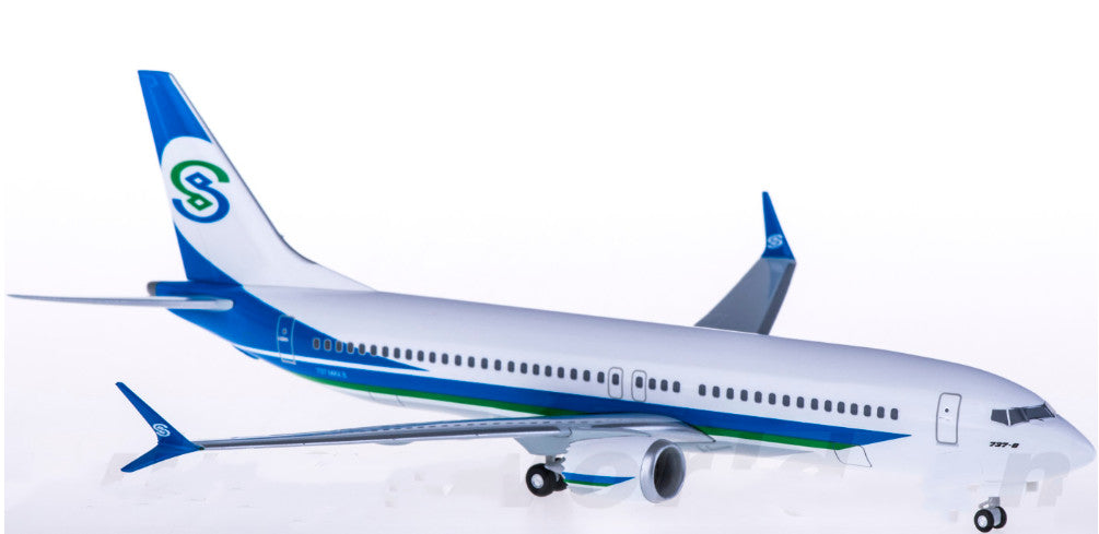 1:200 Hogan Minsheng Financial BOEING 737 MAX 8 Plane ABS Plastic Aircraft Model
