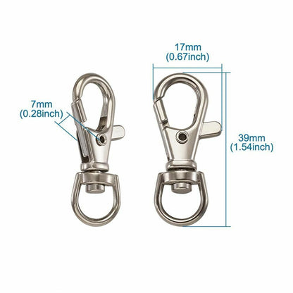 100Pcs/Lot Alloy Swivel Lanyard Snap Hooks Claw Clasps DIY Jewelry Making Supply
