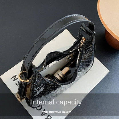 Versatile Bags Luxury Stone Design Handbag Shoulder Underarm Half Moon Purse 1PC