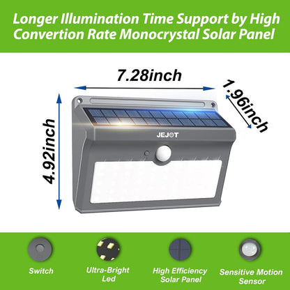 6 Pack Solar Motion Lights Outdoor Waterproof, 270° Wide Angle,3 Modes Solar Wal