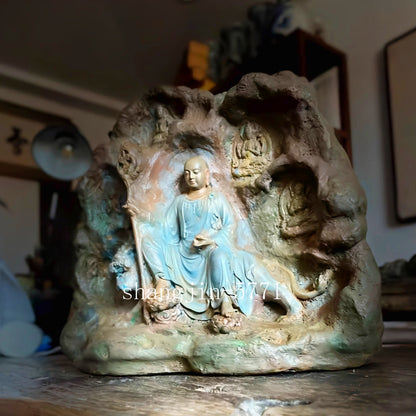 10" Stone Ksitigarbha Bodhisattva Statue Art Sculpture Buddhism Collection