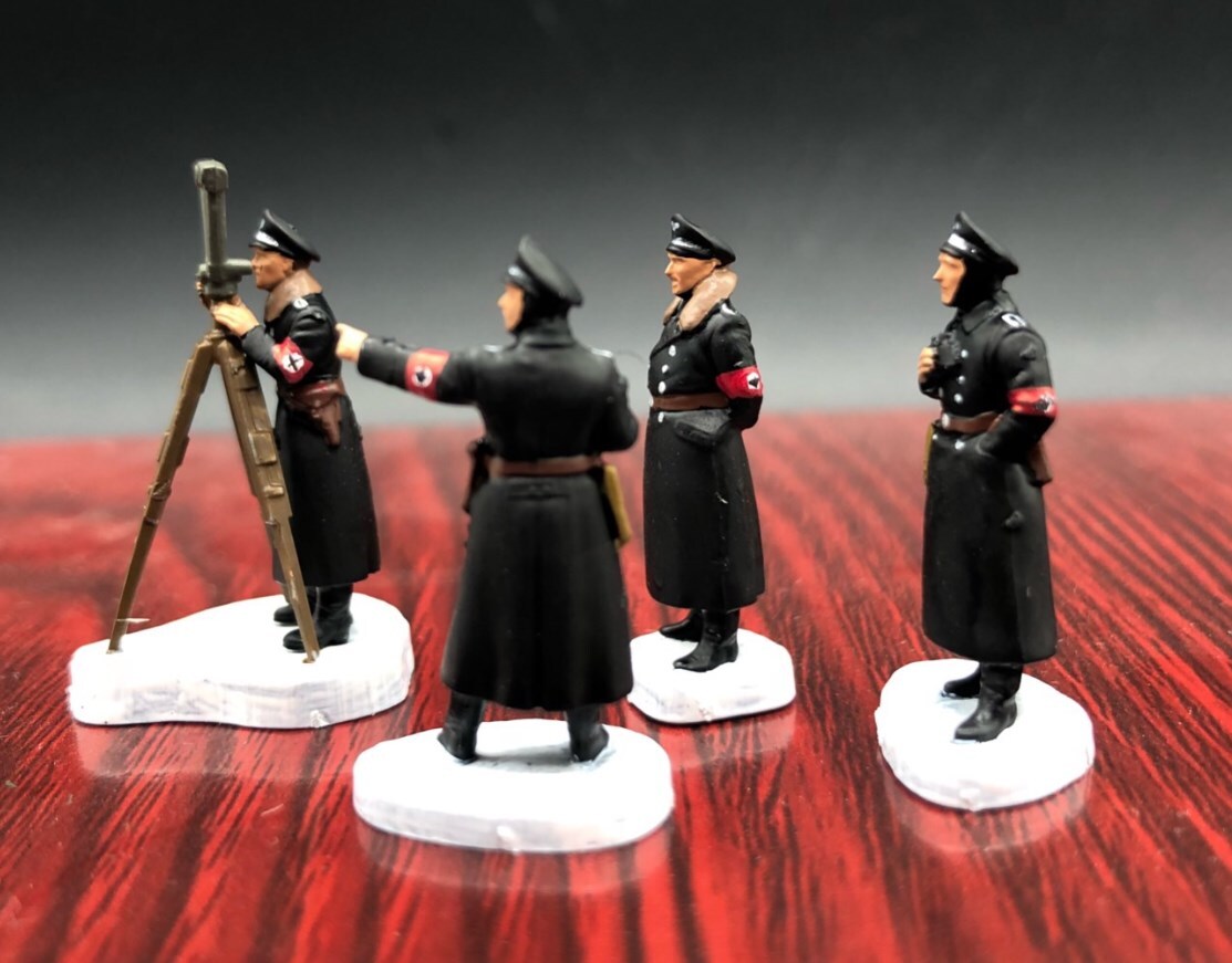 1/72 4Pcs World War II German Command Officer Soldier Model Black