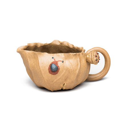 creative pitcher real yixing zisha duan clay fair cup handmade tea cup & handle