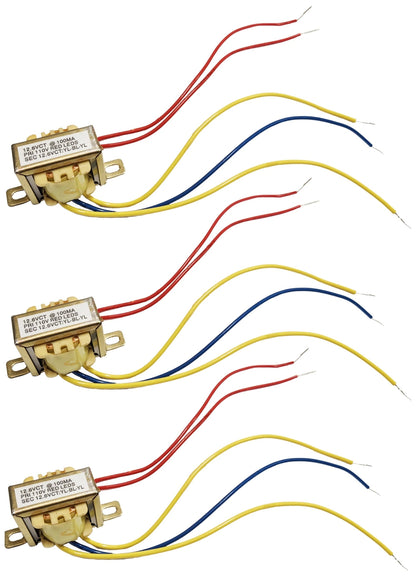 3 Pack 12.6 VCT 0.1A Power Transformer with Wire Leads and Foot Mount