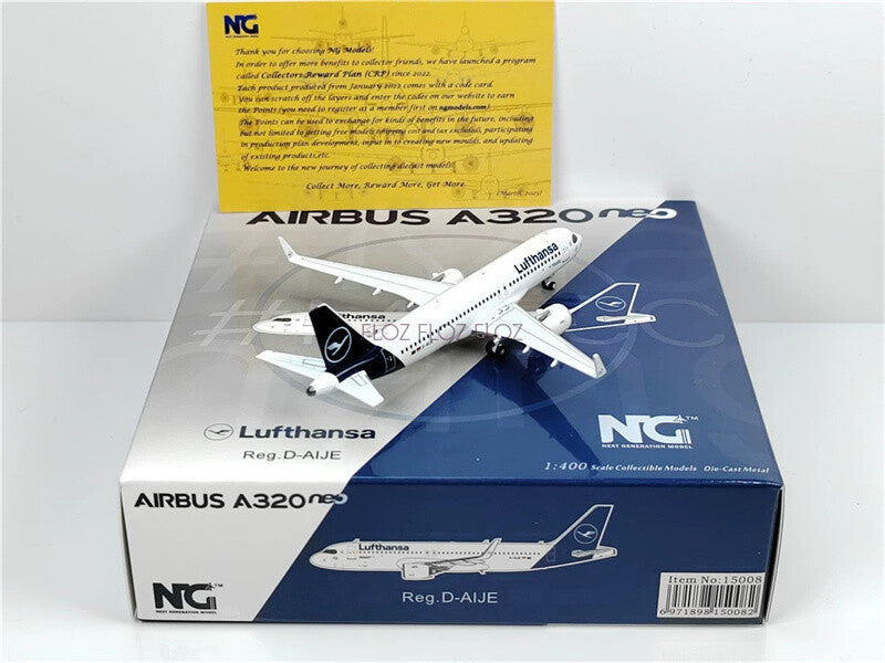 NG Models Lufthansa for Airbus A320 D-AIJE 1:400 Aircraft Pre-built Model