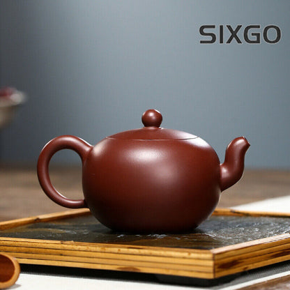 5.1"Collect Chinese Yixing Zisha Pottery Purple Zhu Clay 200ML Ball Holes Teapot
