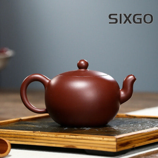 5.1"Collect Chinese Yixing Zisha Pottery Purple Zhu Clay 200ML Ball Holes Teapot