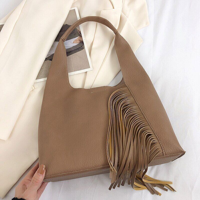 Small Handbag Women Spring Travel 2pcs/set Tassels Shoulder Bag