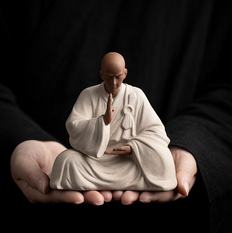 Collected Chinese Porcelain Monk Statue Buddha Buddhism Zen Figure Home Decor