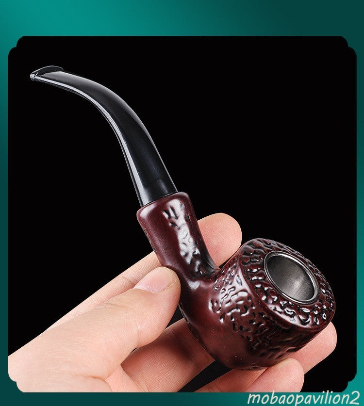 New Handmade Old Style Smoking Pipe with Filter Cleaning Metal Bowl Portable