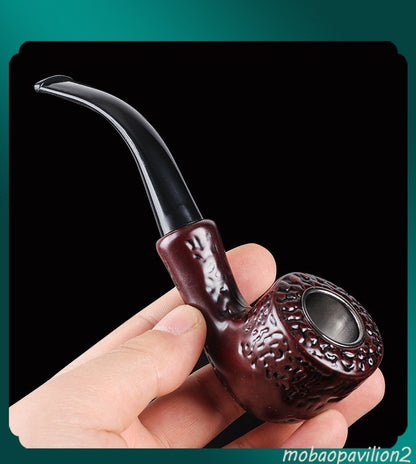 New Handmade Old Style Smoking Pipe with Filter Cleaning Metal Bowl Portable
