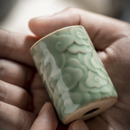 Porcelain Holder For Lid Of Tea Pot Longquan Celadon Rack Lucky Cloud Relief New