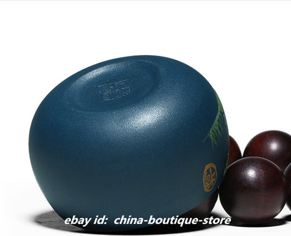 China Yixing Zisha Pottery Hand Drawing Lotus Flower GongFu Teacup Cup Blow