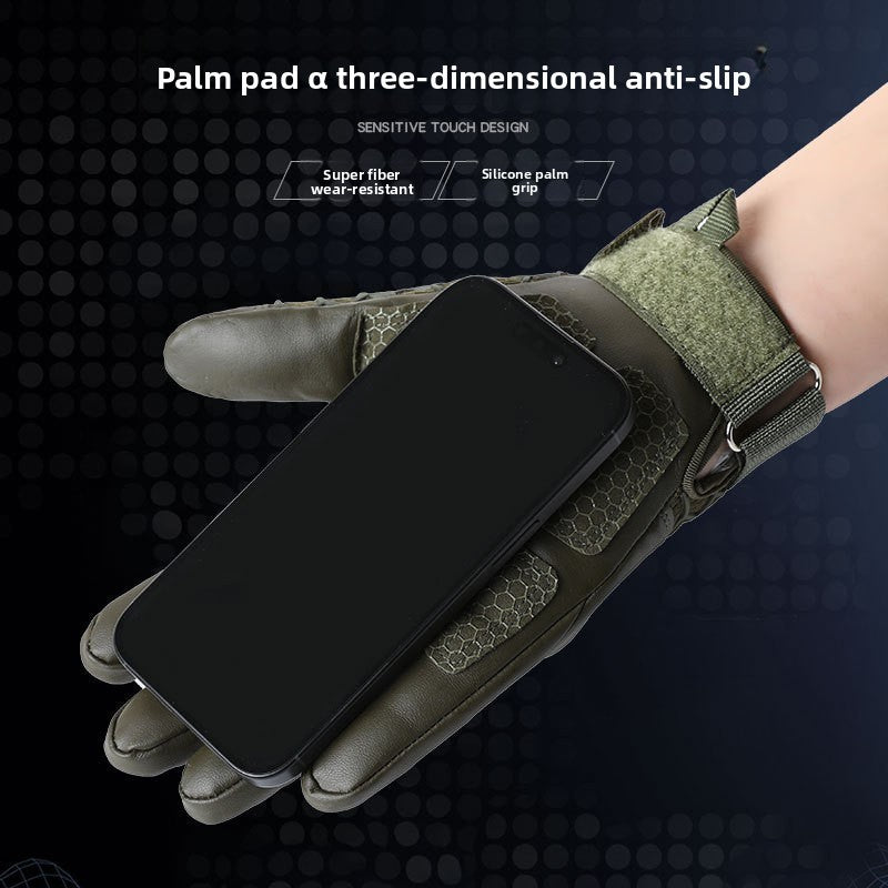 Tactical gloves with wear-resistant and anti slip hard shell for cycling