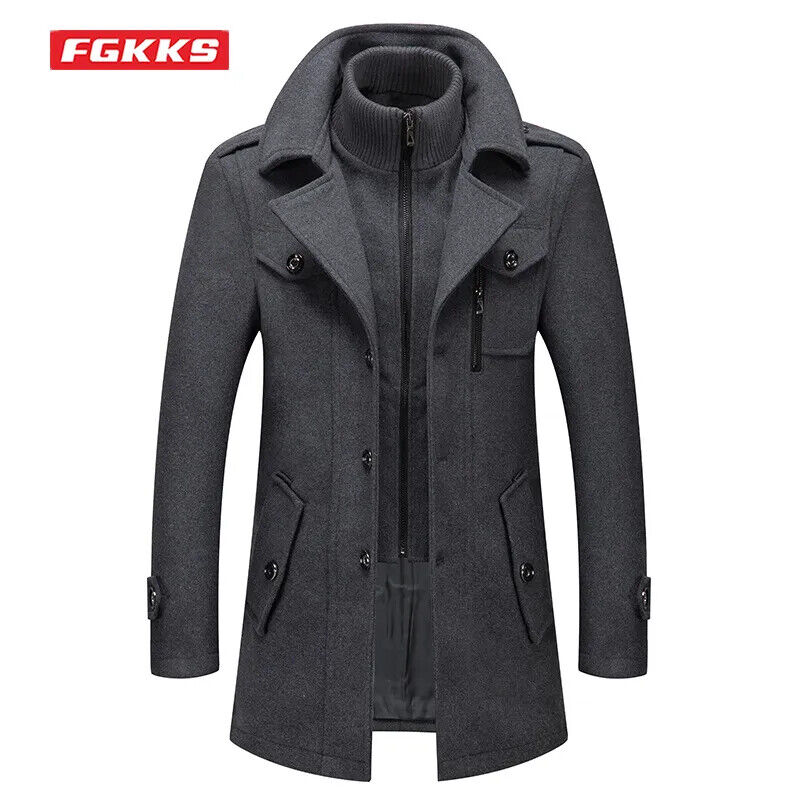 Men's Winter Wool Coat a Winter Thickening Coat High Quality Wool Coat Men