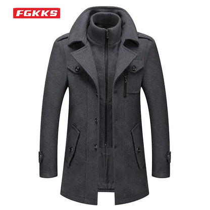 Men's Winter Wool Coat a Winter Thickening Coat High Quality Wool Coat Men