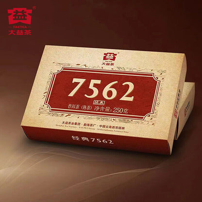 TAETEA Classic 7562 * 2022 Menghai Dayi Pu-erh Tea Brick Ripe Puer Pu'er 250g