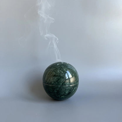 Incense Burner Holder 9 Holes Natural Marble Cave Stone Round Table Decor 10.5cm