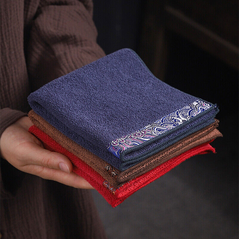 Chinese Tea Towel Square Cotton Linen Water Absorbent Tea Accessories On Sales