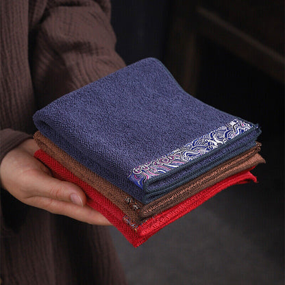 Chinese Tea Towel Square Cotton Linen Water Absorbent Tea Accessories On Sales