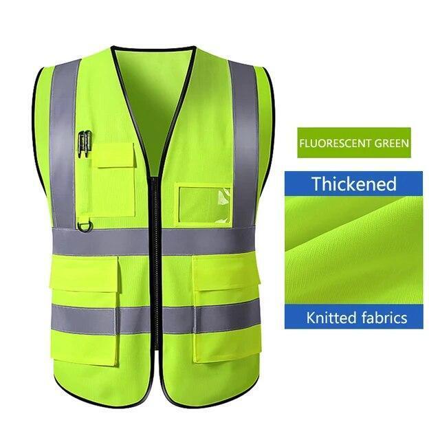Safety Vest Reflective with Tool Pockets Construction Hi Vis Work Uniform