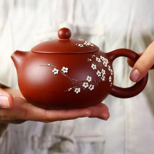 240ml Chinese Yixing Teapot Handmade Plum Blossom Xi Shi Pot Purple Clay Tea