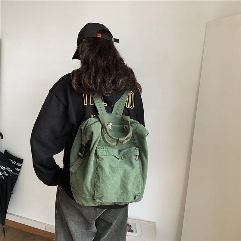 Fashion Backpacks Large School Bag Quality Canvas Rucksack Shoulder Travel Bags
