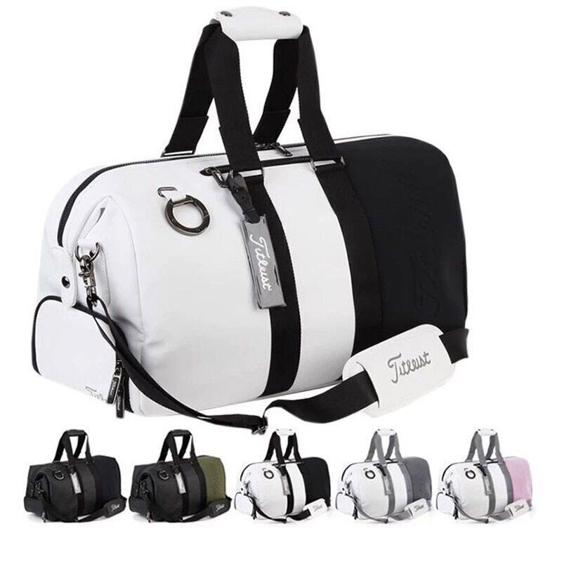 Golf Clothing Bag Men Women Shoulder Wear-Resistant PU Material Sports Handbag