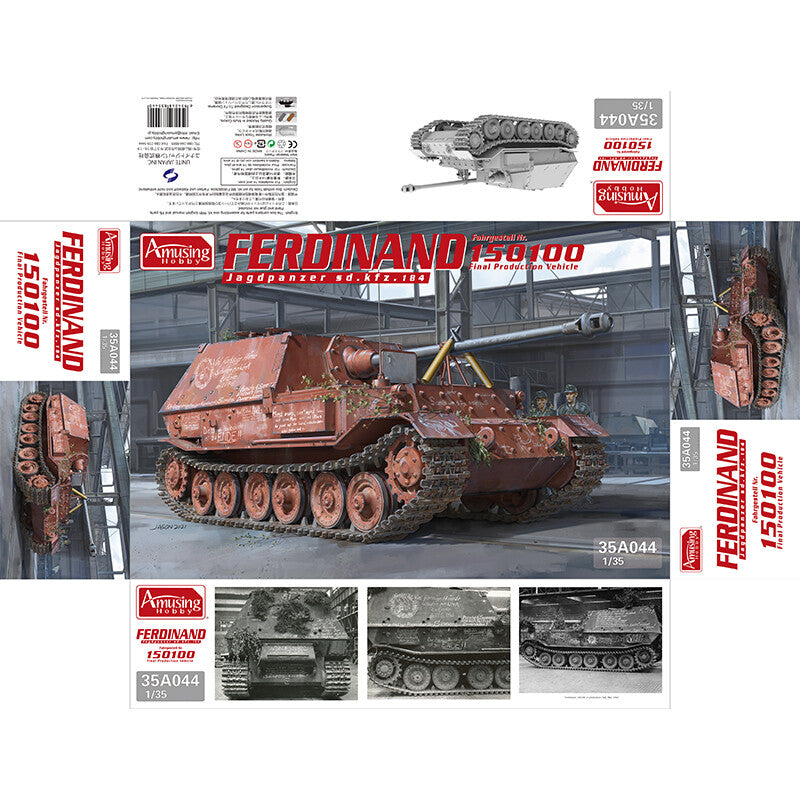 Amusing 35A044 135 FERDINAND 150100 Final Pro Vehicel Jagdpanzer SD.KFZ.184Model